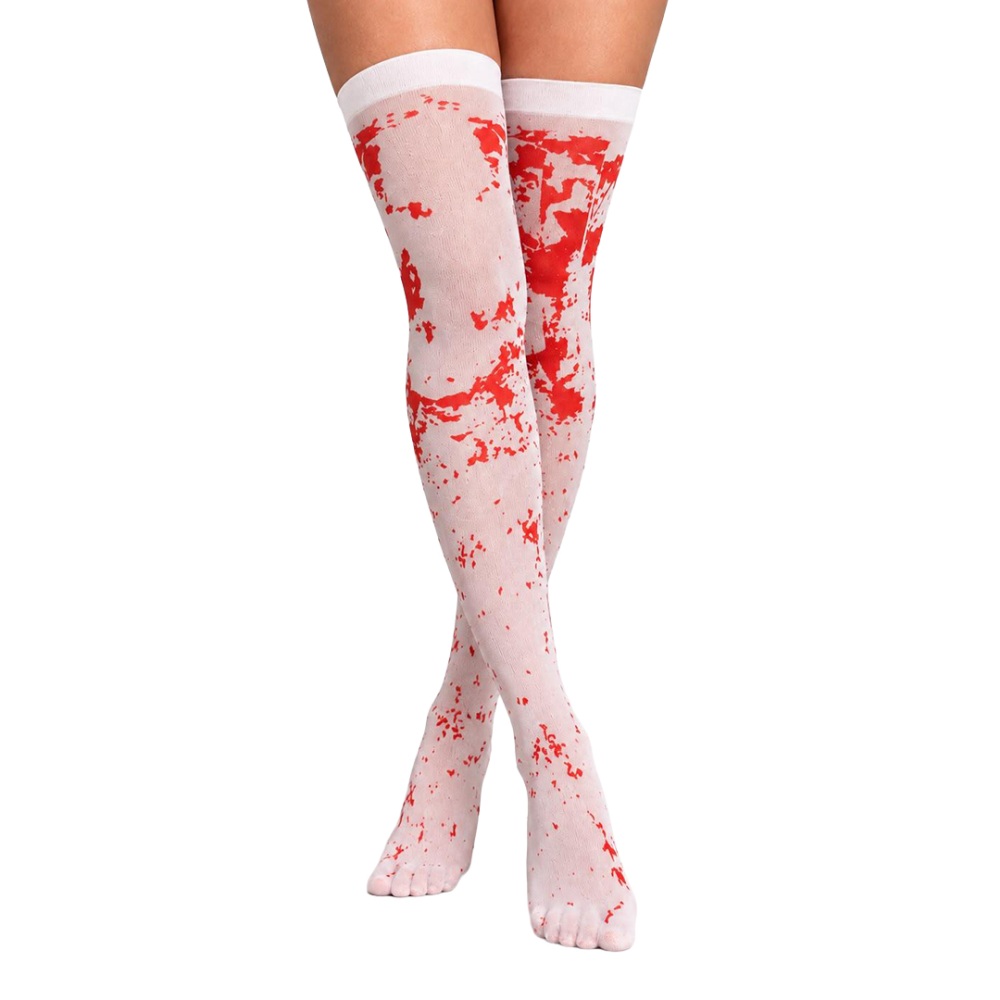 Zac's Alter Ego - Blood Splatter Elastic Bas cuissardes - Blanc